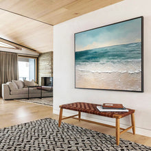 Load image into Gallery viewer, Textured Seaside Scene with Turquoise Waves Abstract acrylic painting DLZ062
