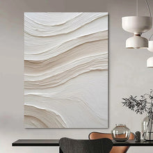 Load image into Gallery viewer, “Textured White Waves” Abstract Painting on Canvas, Minimalist Bathroom Decor DKH1024
