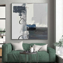 Load image into Gallery viewer, Oversized Gray - Blue Abstract Art for Minimalist Bedroom &amp; Contemporary Study LargeART0491
