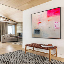 Load image into Gallery viewer, Pink - Toned Abstract Mixed - Media Art - Perfect for Eclectic Living Room &amp; Creative Studio DKH025
