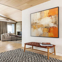 Load image into Gallery viewer, Warm Orange and Beige Abstract Layers Abstract acrylic painting DLZ096
