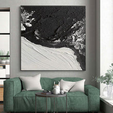 Load image into Gallery viewer, Custom Large Black - White Textured Contrast - Perfect for Modern Art Gallery &amp; Industrial - Chic Office LargeART0735
