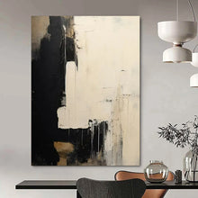 Load image into Gallery viewer, Black &amp; White Minimalist Abstract - Perfect for Contemporary Living Area &amp; Library LargeART2362
