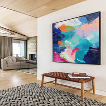Load image into Gallery viewer, Bold Color Clash Abstract Canvas Painting DKH489

