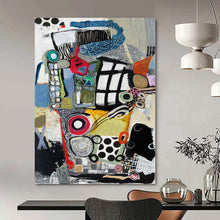 Load image into Gallery viewer, Colorful Abstract Collage 4 Canvas Painting, Ideal for Modern Playroom &amp; Artistic Retail Space LargeART1172
