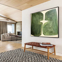 Load image into Gallery viewer, Dual Green Forms Abstract Painting DKH529
