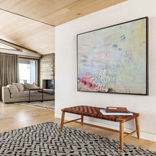 Load image into Gallery viewer, Soft Yellow &amp; Subtle Abstract Art for Calm Reading Nook &amp; Minimalist Nursery DKH066
