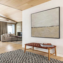 Load image into Gallery viewer, Minimalist Beige - White Abstract Painting On Canvas DKH452
