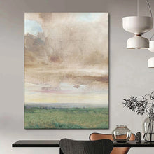 Load image into Gallery viewer, Green &amp; Brown Abstract Field Art, Perfect for Rustic Bedroom &amp; Calm Office LargeART2116
