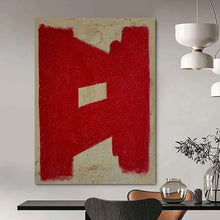 Load image into Gallery viewer, Red Geometric Abstract Acrylic Art, Perfect for Bold Home Office &amp; Statement Hallway LargeART0992
