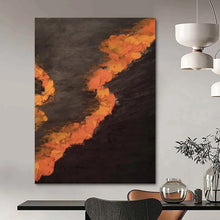 Load image into Gallery viewer, “Fiery Orange Path” Abstract Landscape - Inspired Painting on Canvas, Bold Wall Art DKH961
