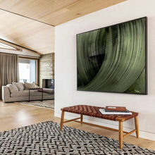 Load image into Gallery viewer, Swirling Dark Green Abstract Forms Abstract acrylic painting DLZ123
