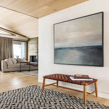 Load image into Gallery viewer, Minimalist Horizon in Soft Grays Abstract acrylic painting DLZ028
