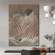 Load image into Gallery viewer, Striped Figure in Waves Abstract, Ideal for Serene Bathroom &amp; Spiritual Meditation Space LargeART2029
