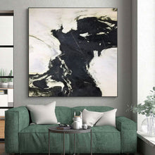 Load image into Gallery viewer, Custom Large Black - White Dynamic Strokes - Ideal for Modern Monochrome Lounge &amp; Edgy Art Gallery LargeART0733
