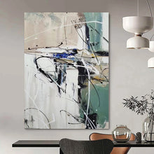 Load image into Gallery viewer, Large - Scale Hand - painted Monochrome Abstract Swirl Acrylic Art for Art - Forward Studios LargeART0202
