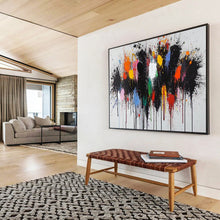 Load image into Gallery viewer, Vibrant Splatter Chaos Large - Scale Hand - painted Abstract Acrylic Art DLZ193
