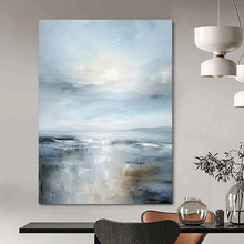 Load image into Gallery viewer, “Seascape Hush” – Blue &amp; Gray Coastal Abstract Acrylic with Soft Textures DTP059
