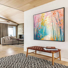 Load image into Gallery viewer, Pastel Forest “Enchanted Pathway” Painting on Canvas, Dreamy Landscape Decor DKH814
