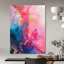 Load image into Gallery viewer, “Liquid Gold &amp; Color Swirl” – Alcohol Ink Painting with Fluid Patterns DTP286
