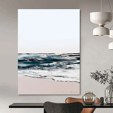 Load image into Gallery viewer, Seascape Simplicity – Soft Blue, White, and Beige Coastal Abstract DTP208

