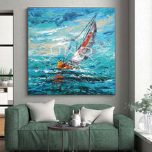 Load image into Gallery viewer, Impasto Sailing Adventure Art for Nautical Beach House &amp; Coastal Restaurant LargeART0915
