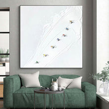 Load image into Gallery viewer, Large - Scale Skiers on Snow Slope Abstract - Ideal for Ski Resort Lodge &amp; Winter Sports Bar LargeART0734
