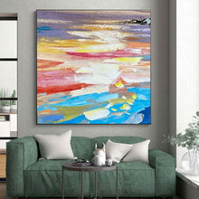 Load image into Gallery viewer, Large - Scale Colorful Sunset Seaside Abstract - Ideal for Beachfront Villa Living Room &amp; Coastal Restaurant LargeART0724
