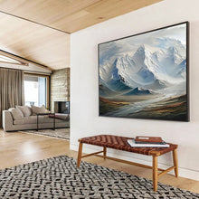 Load image into Gallery viewer, Majestic Mountain Abstract Painting on Canvas - “Snowy Peaks” DKH728
