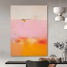 Load image into Gallery viewer, Soft Pink - Orange Horizon Abstract Canvas Painting, Perfect for Romantic Bedroom &amp; Calming Lounge LargeART1175
