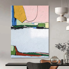 Load image into Gallery viewer, Color - Blocked Abstract Cityscape Painting - Ideal for Modern Living Room &amp; Urban Office LargeART2373
