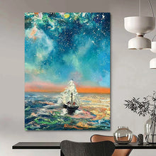 Load image into Gallery viewer, “Vibrant Countryside Vista” Abstract Painting on Canvas, Rustic Kitchen Decor DKH1049
