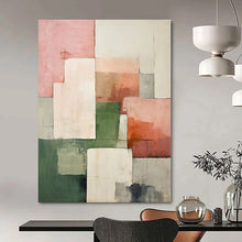 Load image into Gallery viewer, Grand Hand - painted Pastel Geometric Abstraction Acrylic Art for Soft - Toned Nurseries LargeART0191

