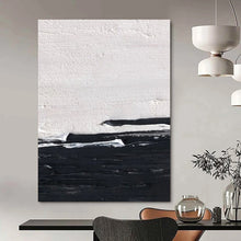 Load image into Gallery viewer, “Black &amp; White Horizon” – Thick black and white, textured horizontal lines DTP402
