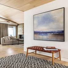 Load image into Gallery viewer, Soft Blue and Purple Coastal Reflection Abstract acrylic painting DLZ037
