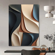 Load image into Gallery viewer, “3D - Like Neutral Curves” Abstract Painting on Canvas, Modern Foyer Decor DKH1023
