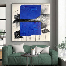 Load image into Gallery viewer, Enormous Textured Blue - Black - White Abstract Acrylic for Creative Agency Office &amp; Bold Art Gallery LargeART0330
