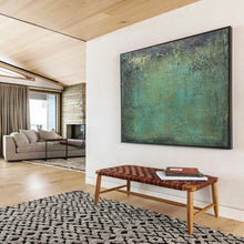 Load image into Gallery viewer, Teal &amp; Earth Tones Abstract Painting on Canvas - “Rustic Revival” DKH600
