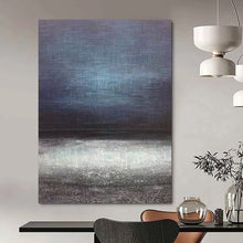 Load image into Gallery viewer, Dark Blue and Gray Abstract Horizon – Minimalist Acrylic with Subtle Gradients DTP259
