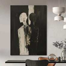 Load image into Gallery viewer, Abstract Painting, Black &amp; White, Figurative Art for Gallery &amp; Office LargeART2171
