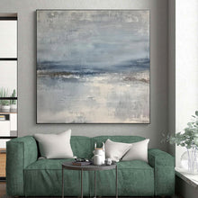 Load image into Gallery viewer, Blue - Gray Abstract Horizon Art for Coastal Home &amp; Serene Office LargeART0860
