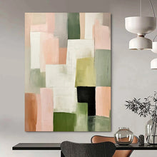 Load image into Gallery viewer, Minimalist Abstract Art, Neutral Blocks for Serene Bedroom &amp; Modern Office LargeART2260
