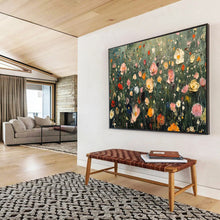 Load image into Gallery viewer, Colorful Wildflower “Meadow Magic” Painting on Canvas, Lively Floral Landscape DKH809
