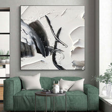 Load image into Gallery viewer, Large - Scale Hand - painted White and Black Textured Forms Acrylic Art for Contemporary - Style Studies LargeART0243
