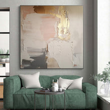 Load image into Gallery viewer, Hand - painted Extensive Pink - Gray - Gold Abstract Textures Acrylic Art for Feminine Dressing Rooms LargeART0092
