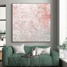Load image into Gallery viewer, Hand - painted Generous - sized Soft Pink and Gray Abstract Texture Acrylic Art for Chic Dressing Rooms LargeART0050
