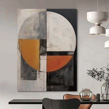 Load image into Gallery viewer, Circular Geometric Composition Abstract Canvas Painting, Ideal for Modern Dining Room &amp; Artistic Lounge LargeART1208
