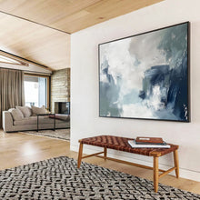 Load image into Gallery viewer, Cool - Toned Abstract Painting for Coastal Home &amp; Serene Study DKH236
