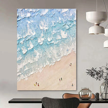 Load image into Gallery viewer, Textured Beach Scene Abstract Canvas Painting, Perfect for Coastal Home Office &amp; Beach House Living Room LargeART1129
