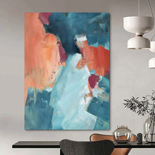Load image into Gallery viewer, Bold Color - Block Abstract Art, Warm &amp; Cool Tones for Coastal Living Room &amp; Modern Dining Area LargeART2269
